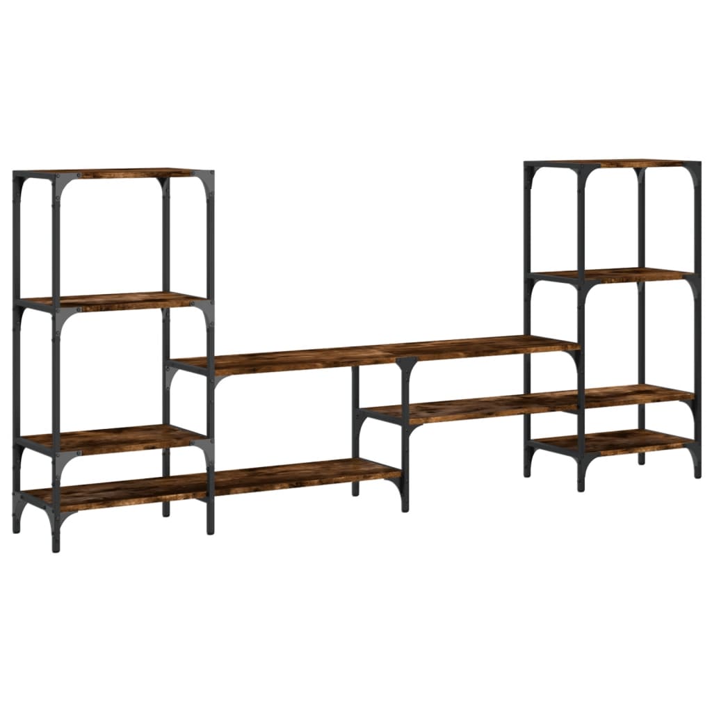 Meuble TV chêne fumé 206,5x28,5x95 cm matériau bois