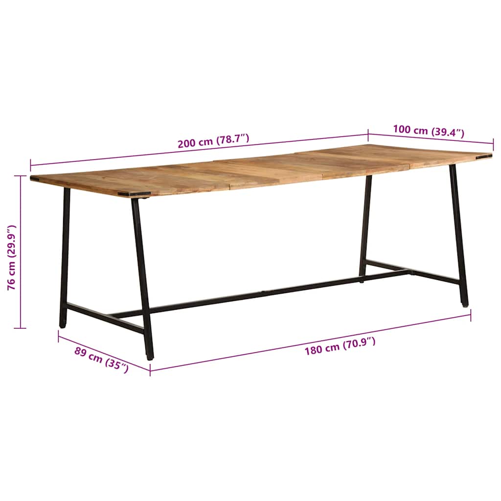 Esstisch 200x100x75 cm Massivholz Mango