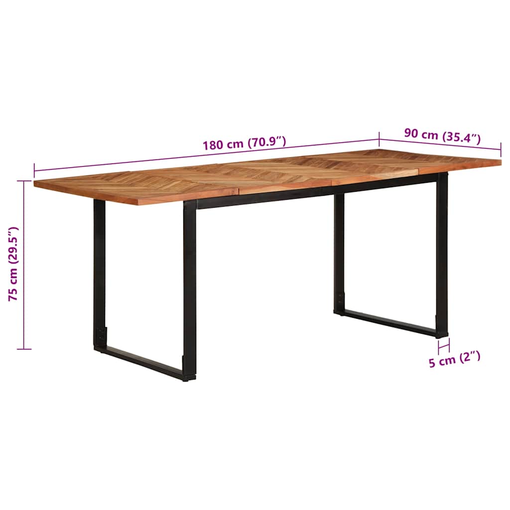 Esstisch 180x90x75 cm Massivholz Akazie