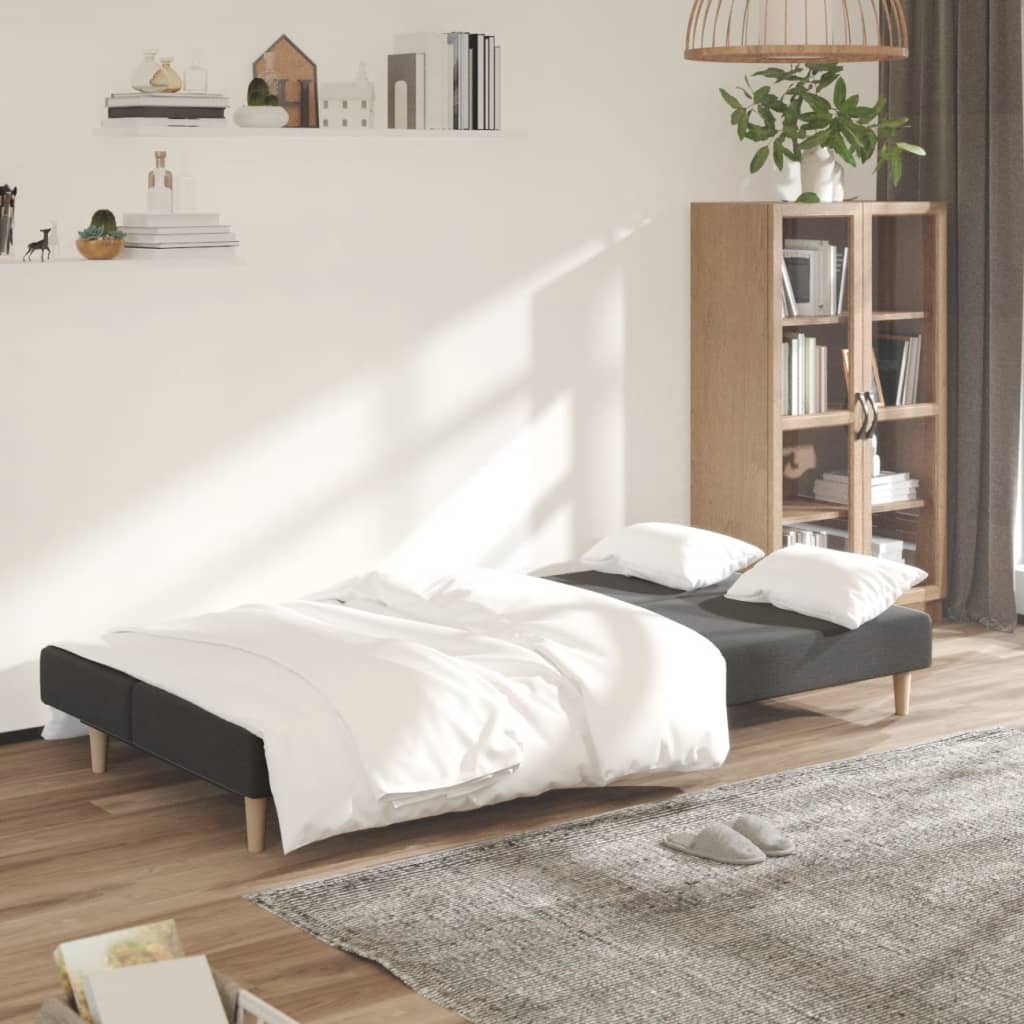 Canapé lit 2 places tissu gris foncé