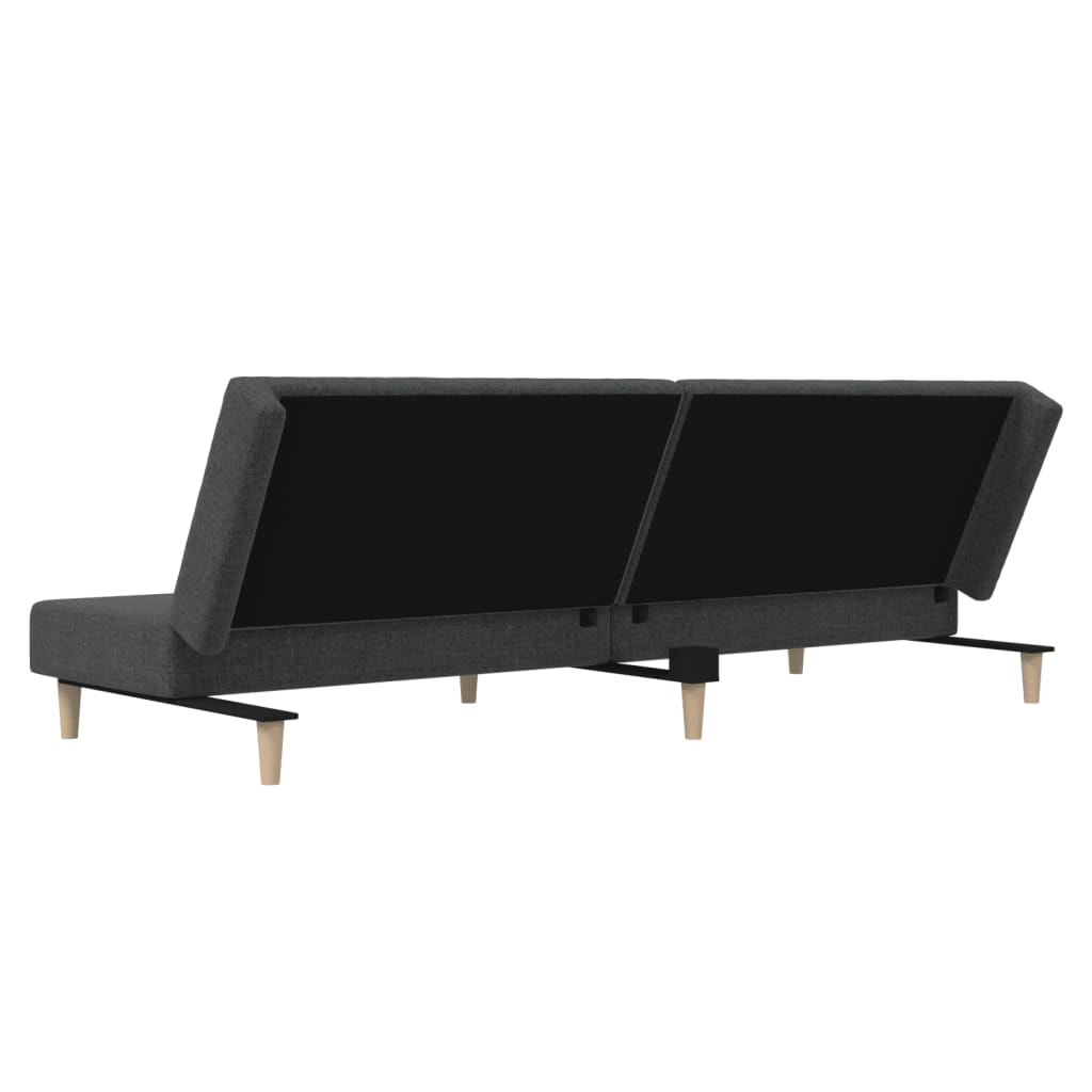 Canapé lit 2 places tissu gris foncé
