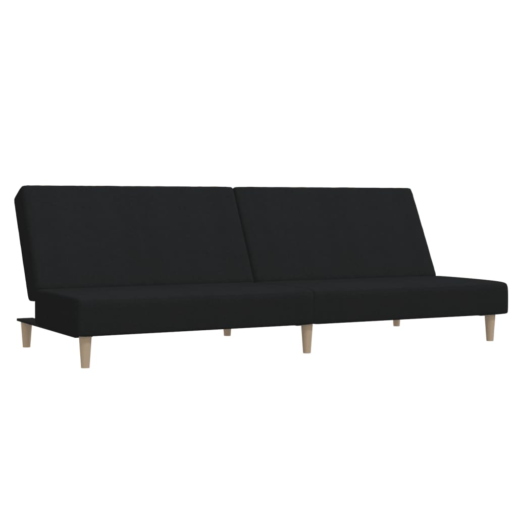 Canapé lit 2 places tissu noir