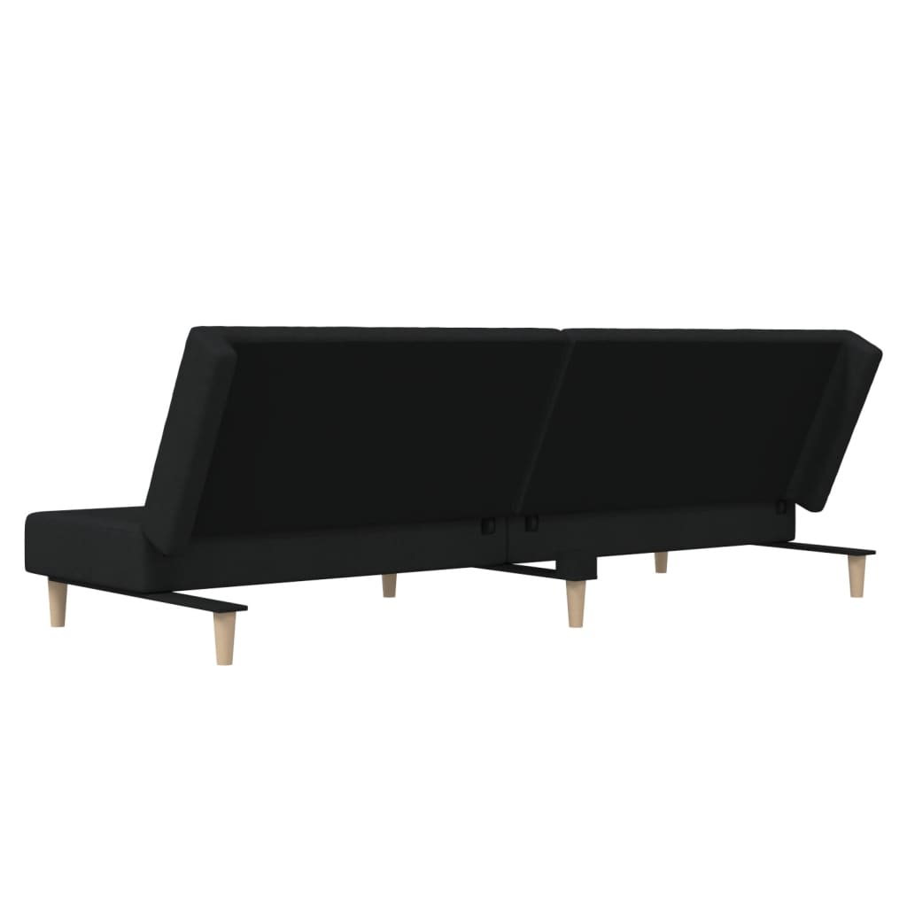 Canapé lit 2 places tissu noir