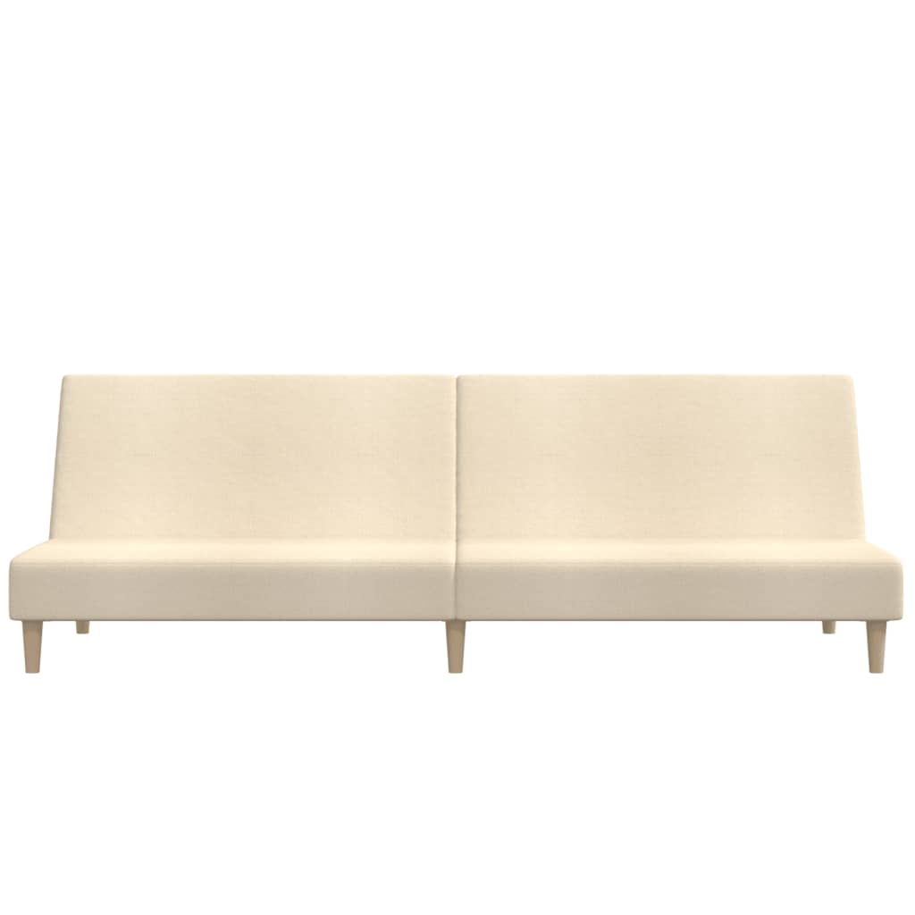 Canapé lit 2 places tissu crème