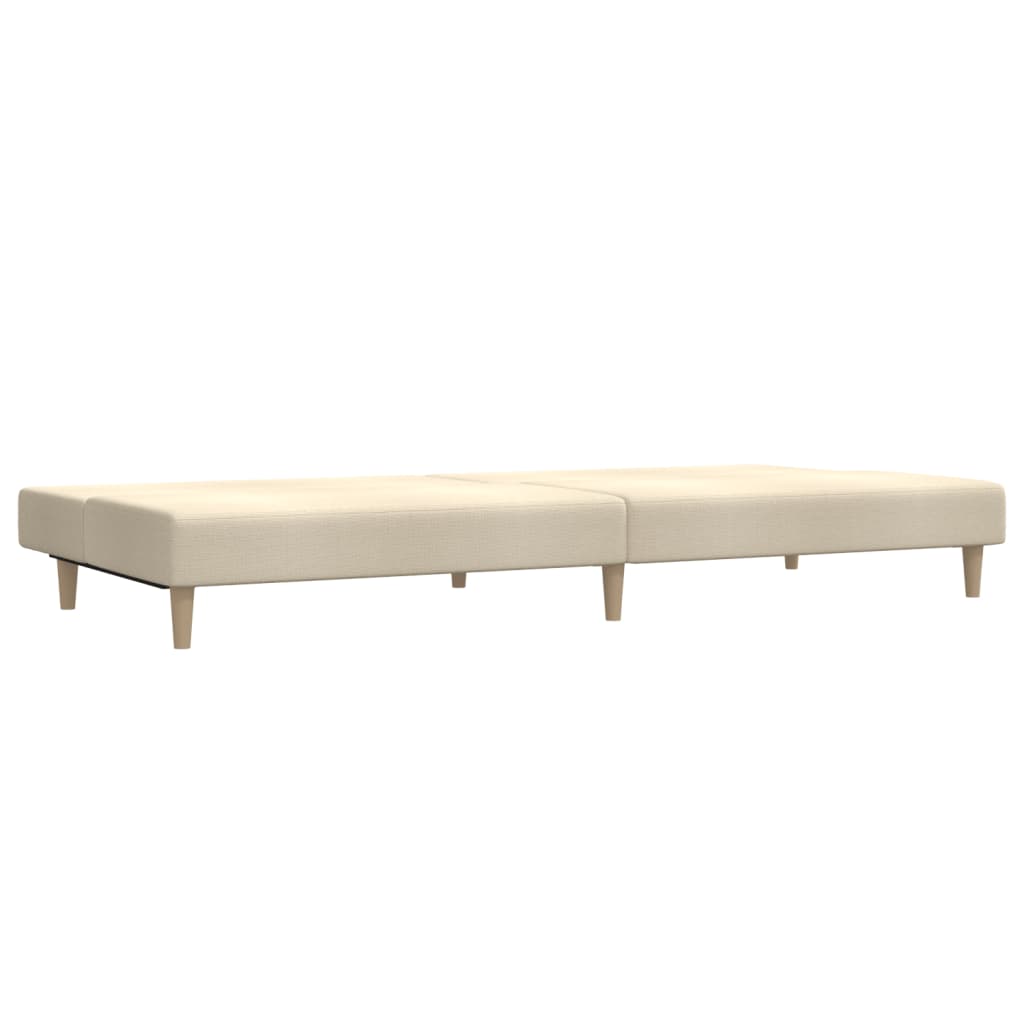 Canapé lit 2 places tissu crème