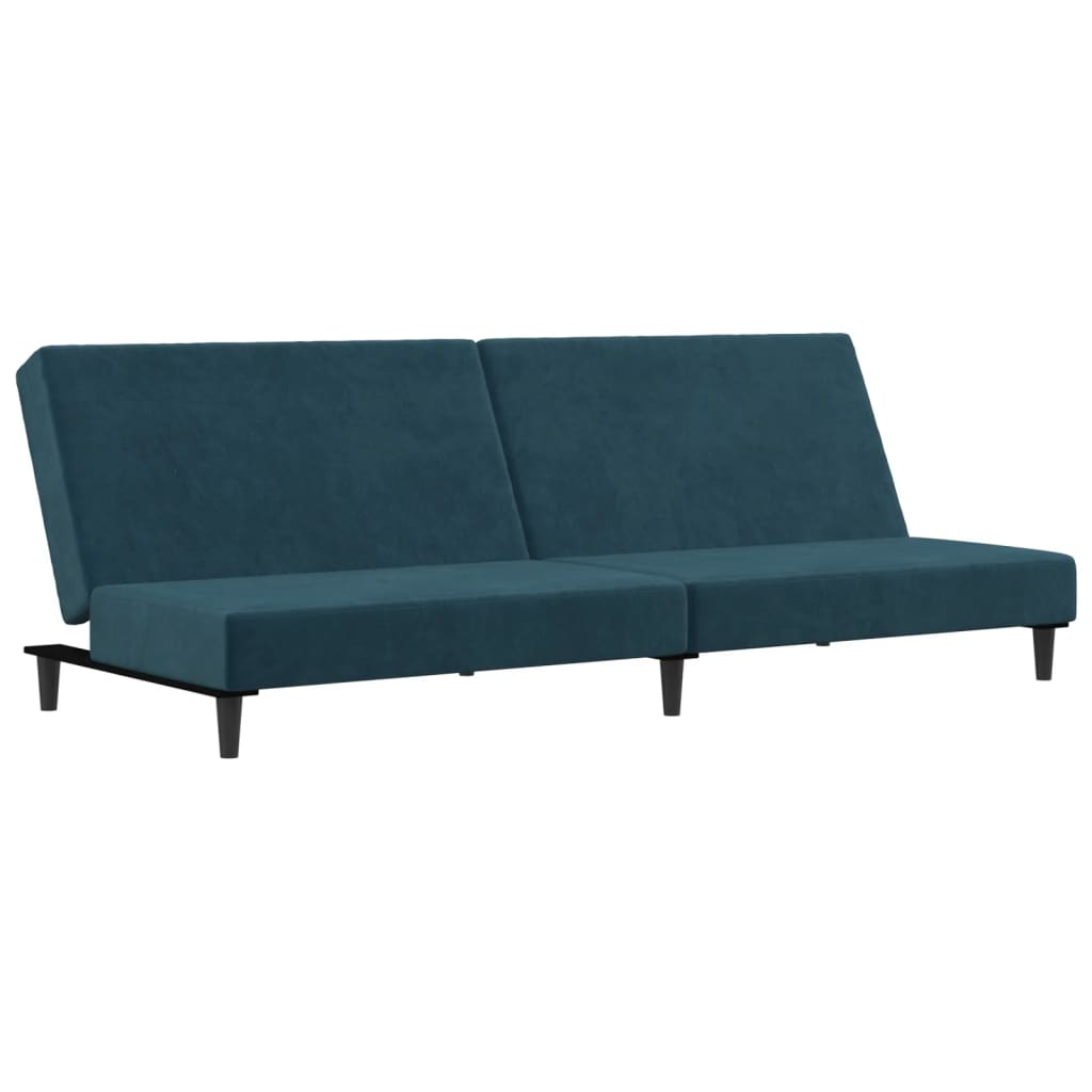 Sofa Bed 2-Seater Blue Velvet