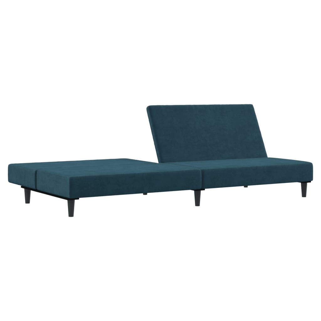 Sofa Bed 2-Seater Blue Velvet