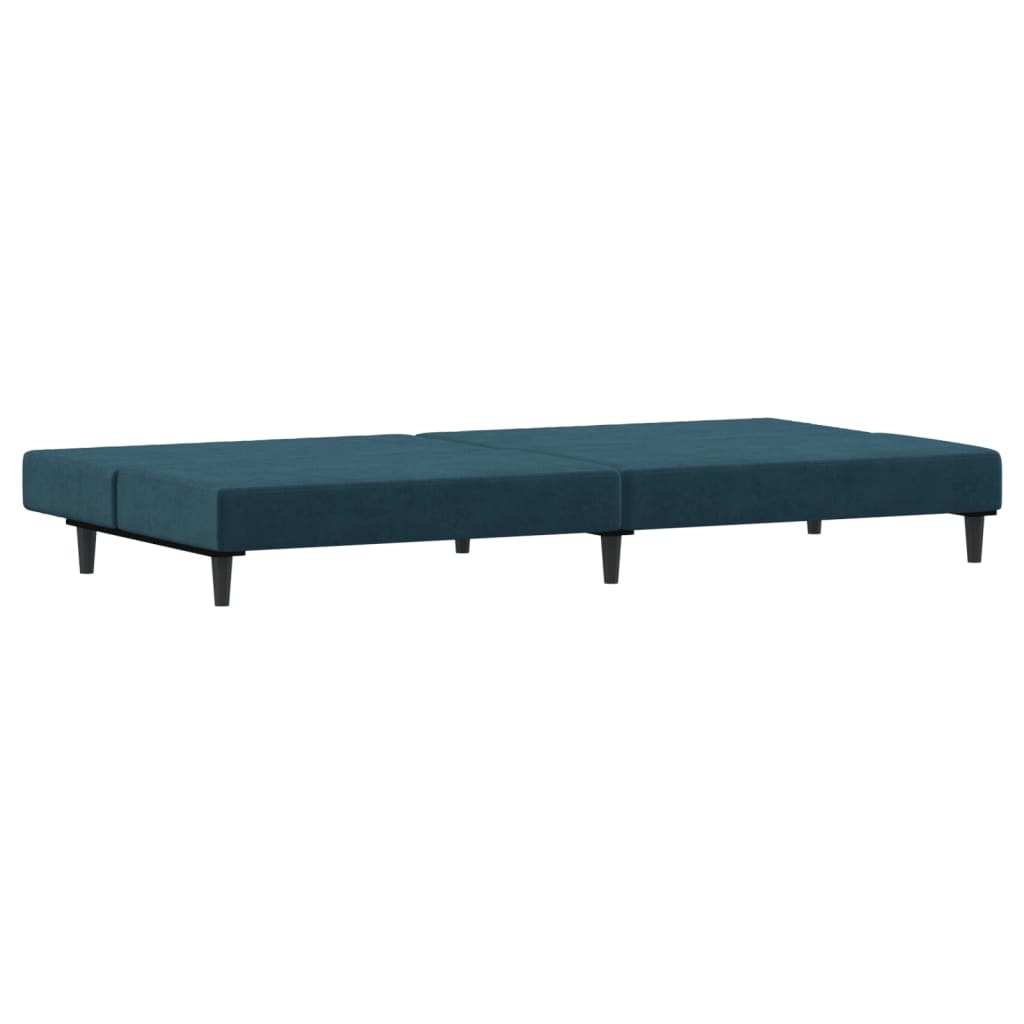 Sofa Bed 2-Seater Blue Velvet