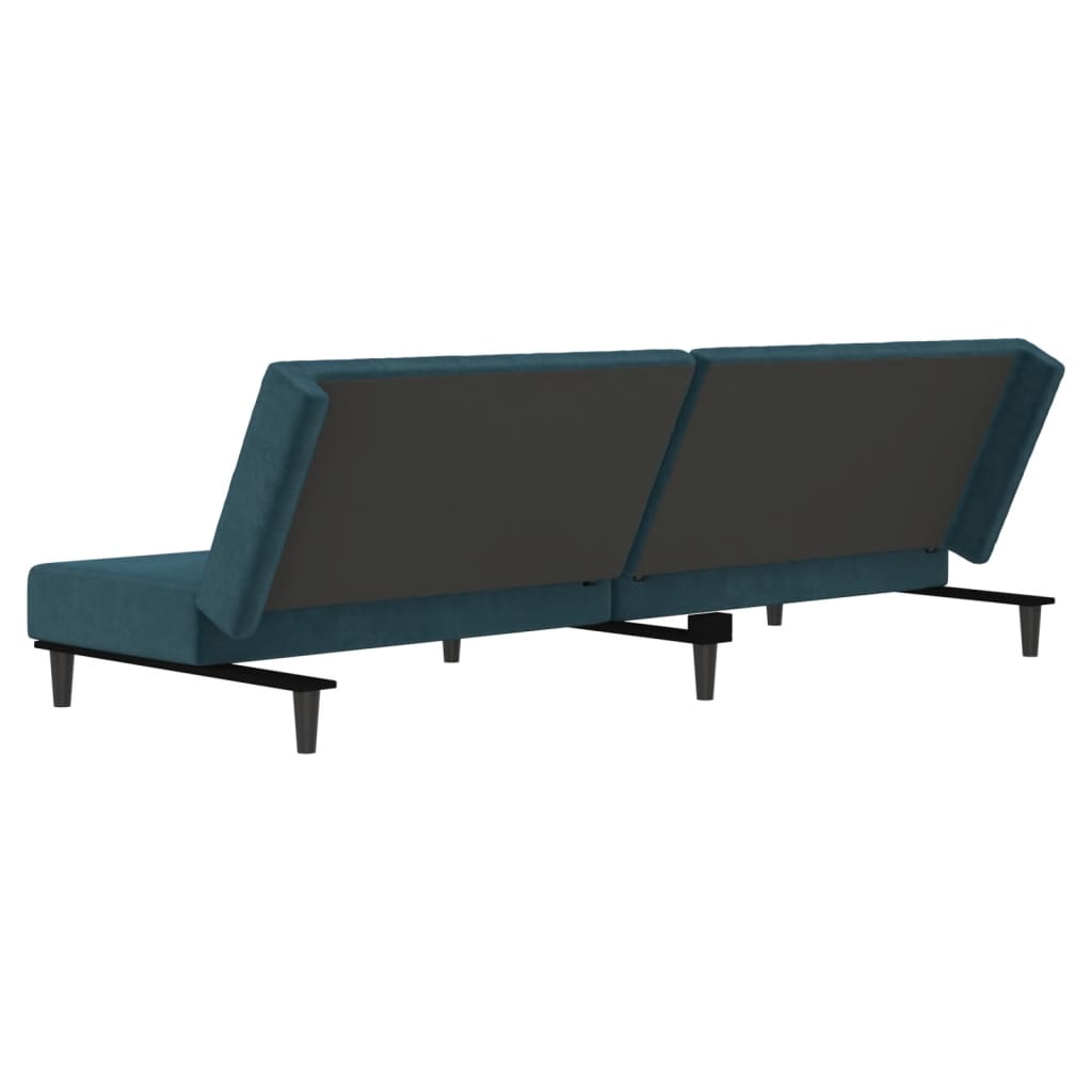 Sofa Bed 2-Seater Blue Velvet