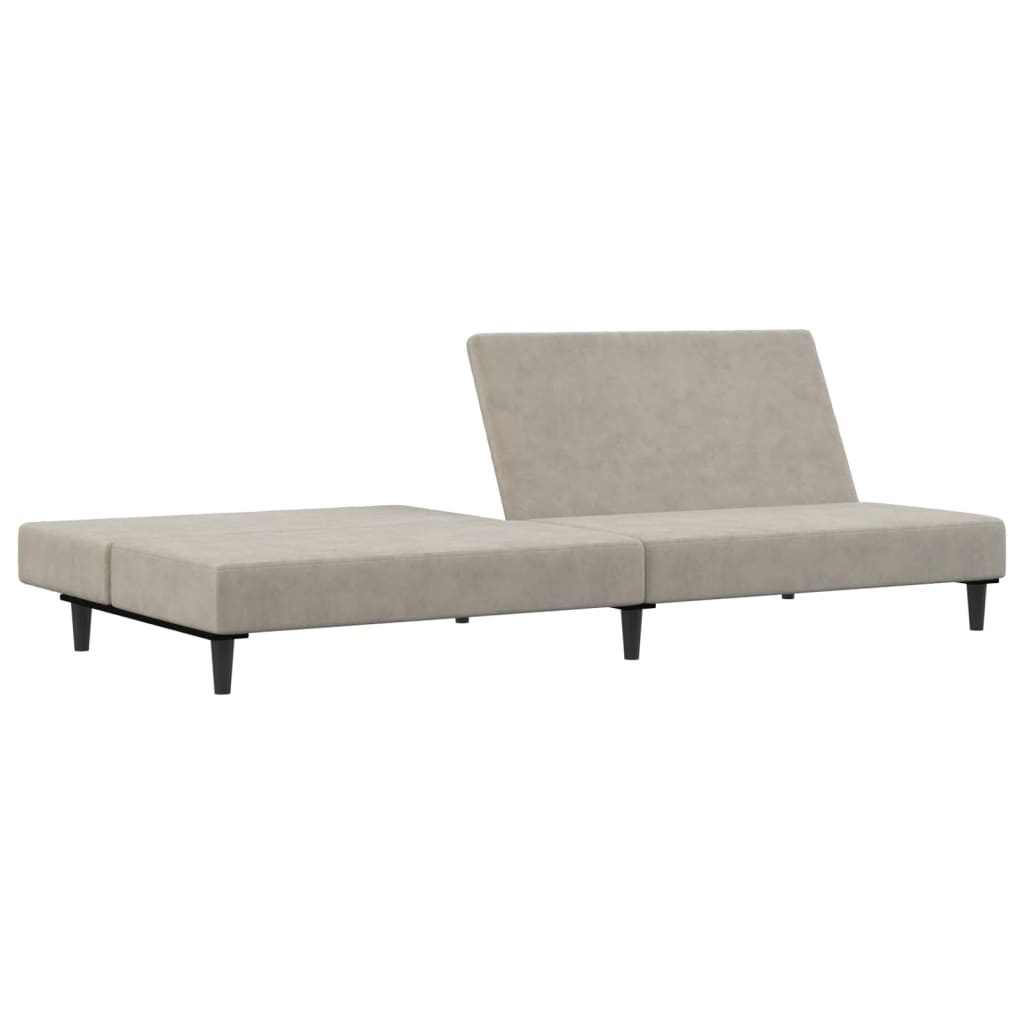 Canapé lit 2 places velours gris clair