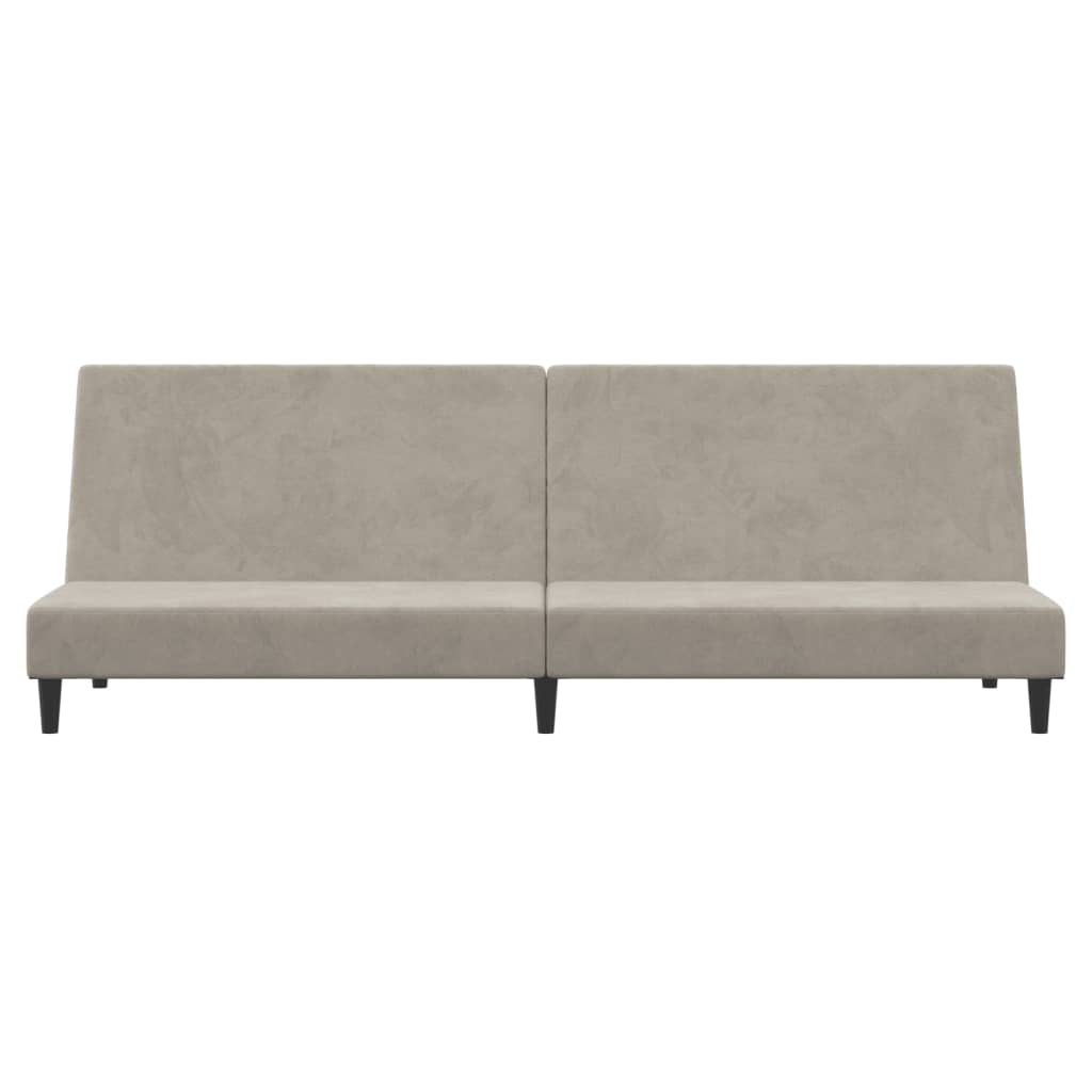 Canapé lit 2 places velours gris clair