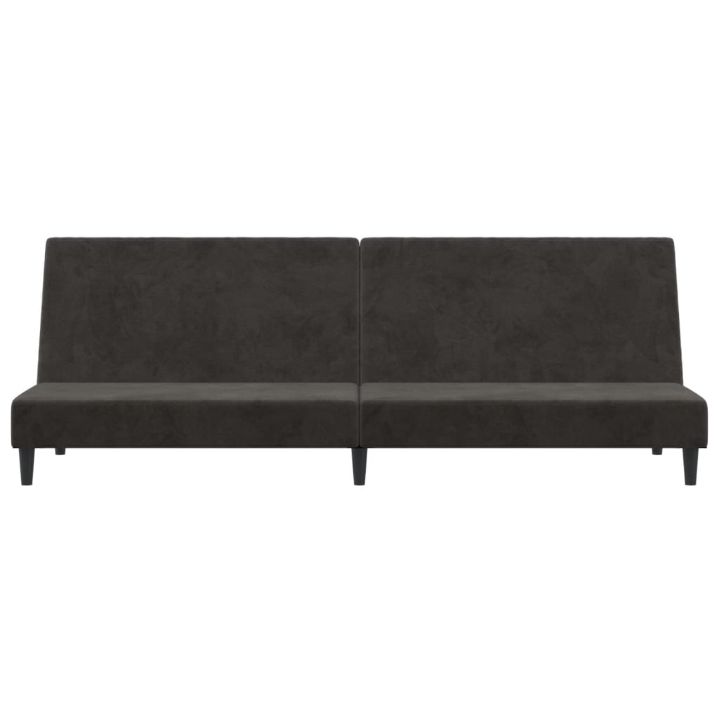 Canapé lit 2 places velours gris foncé