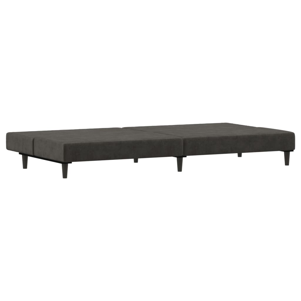 Canapé lit 2 places velours gris foncé