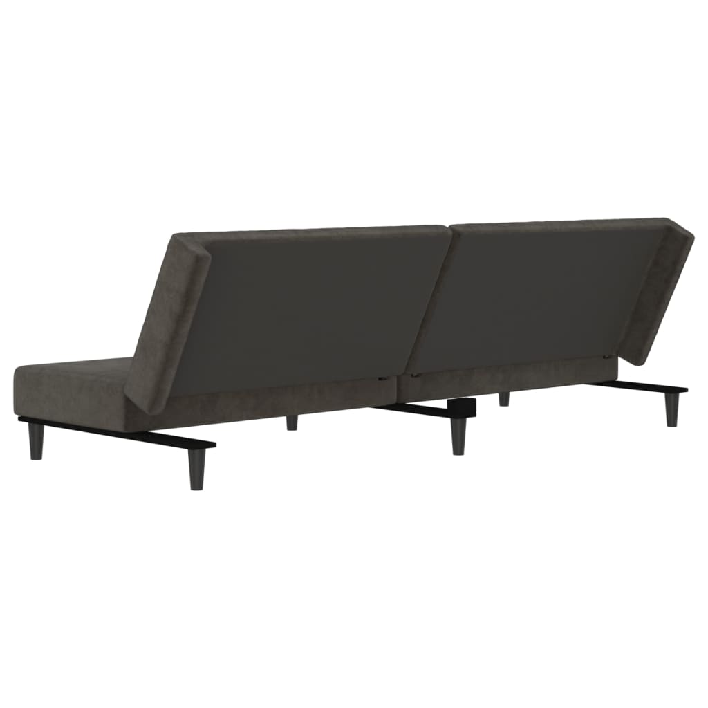 Canapé lit 2 places velours gris foncé