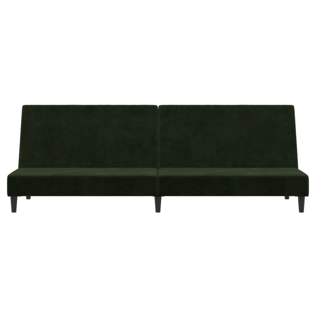 Canapé lit 2 places velours vert foncé