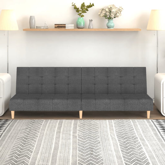 Sofa Bed 2-Seater Light Gray Fabric