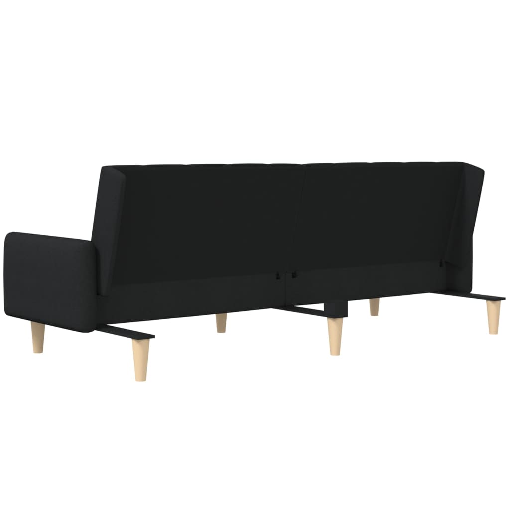 Canapé lit 2 places tissu noir
