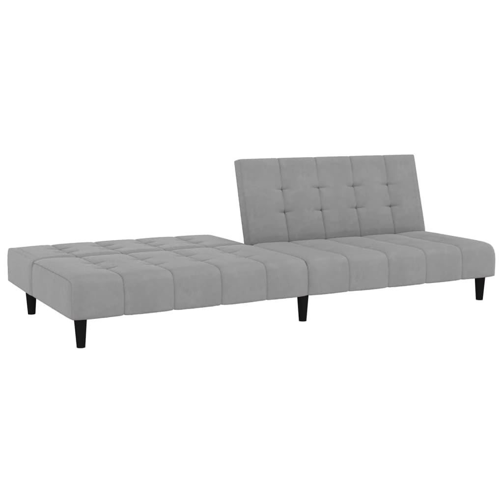 Canapé lit 2 places velours gris clair