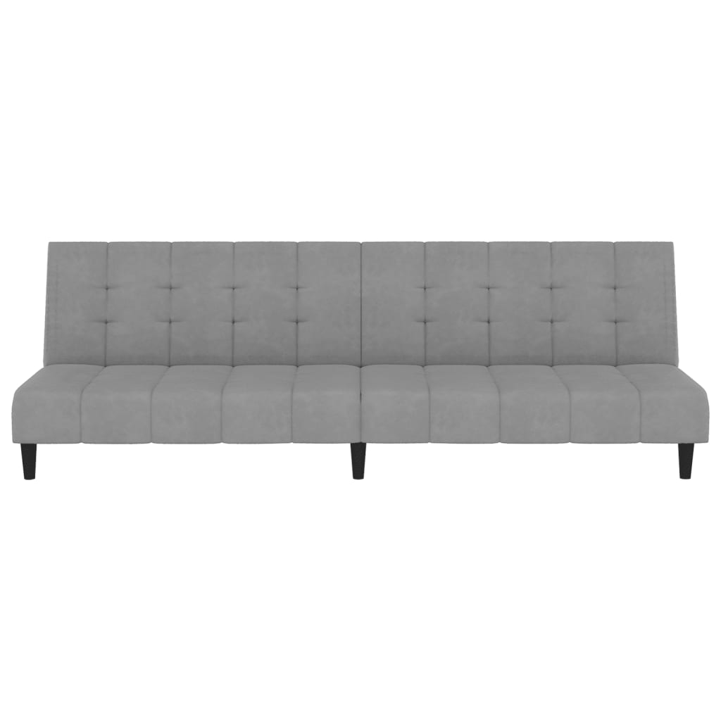 Canapé lit 2 places velours gris clair
