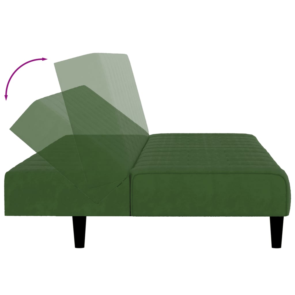 Canapé lit 2 places velours vert foncé