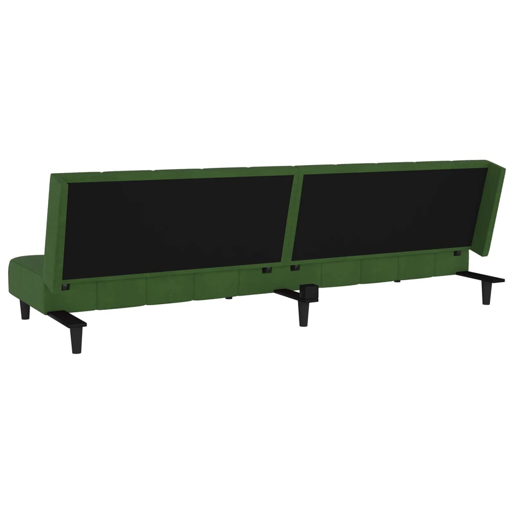 Canapé lit 2 places velours vert foncé