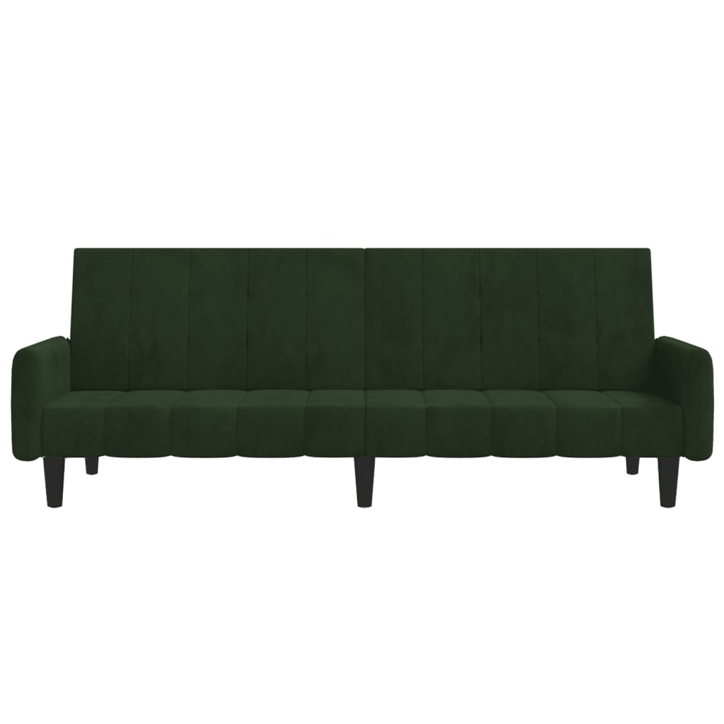 Canapé lit 2 places velours vert foncé