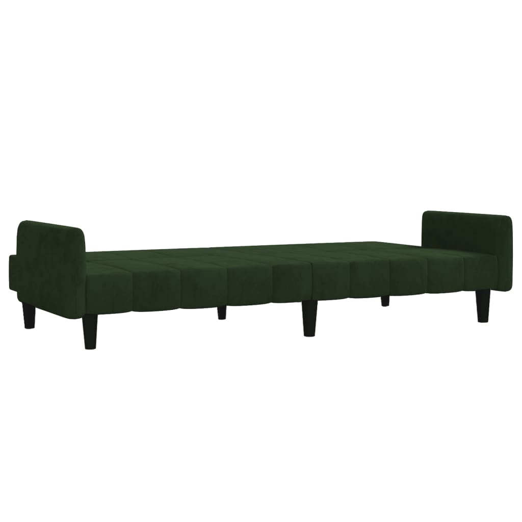 Canapé lit 2 places velours vert foncé