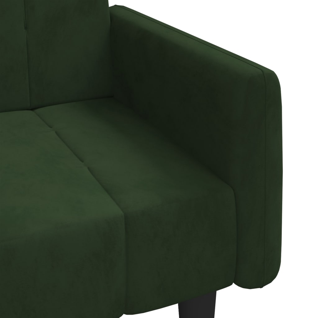 Canapé lit 2 places velours vert foncé