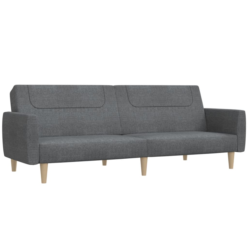 Canapé lit 2 places tissu gris clair