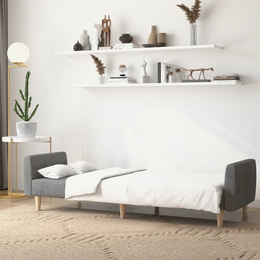 Canapé lit 2 places tissu gris clair