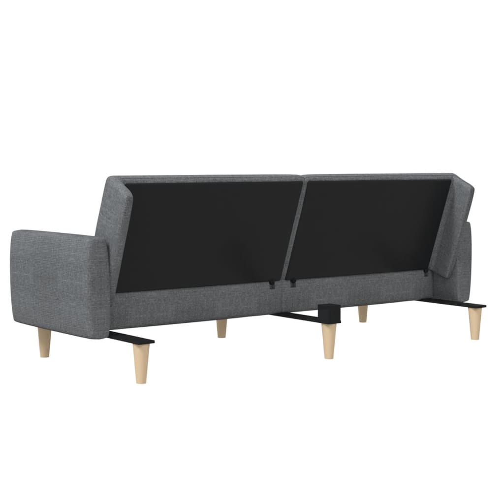 Canapé lit 2 places tissu gris clair