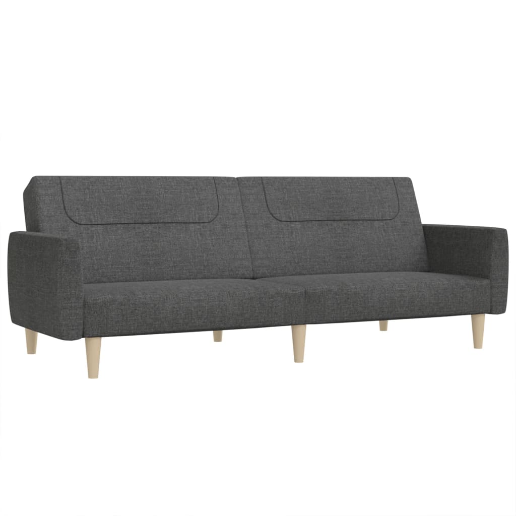 Canapé lit 2 places tissu gris foncé