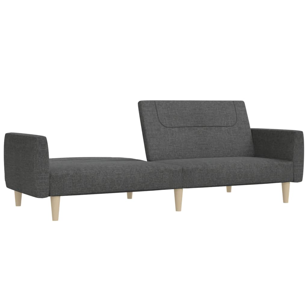 Canapé lit 2 places tissu gris foncé