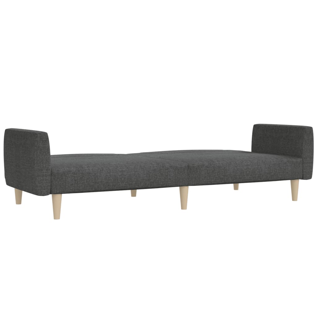 Canapé lit 2 places tissu gris foncé