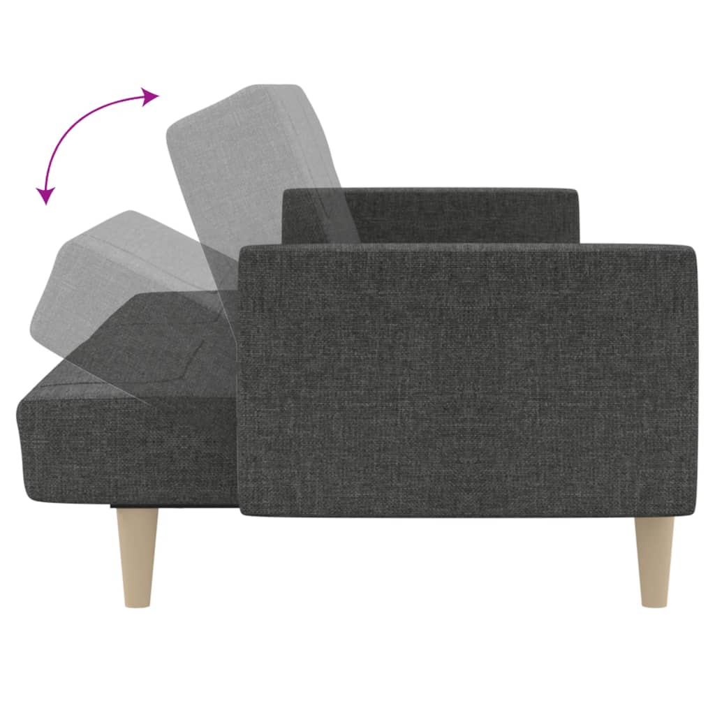 Canapé lit 2 places tissu gris foncé