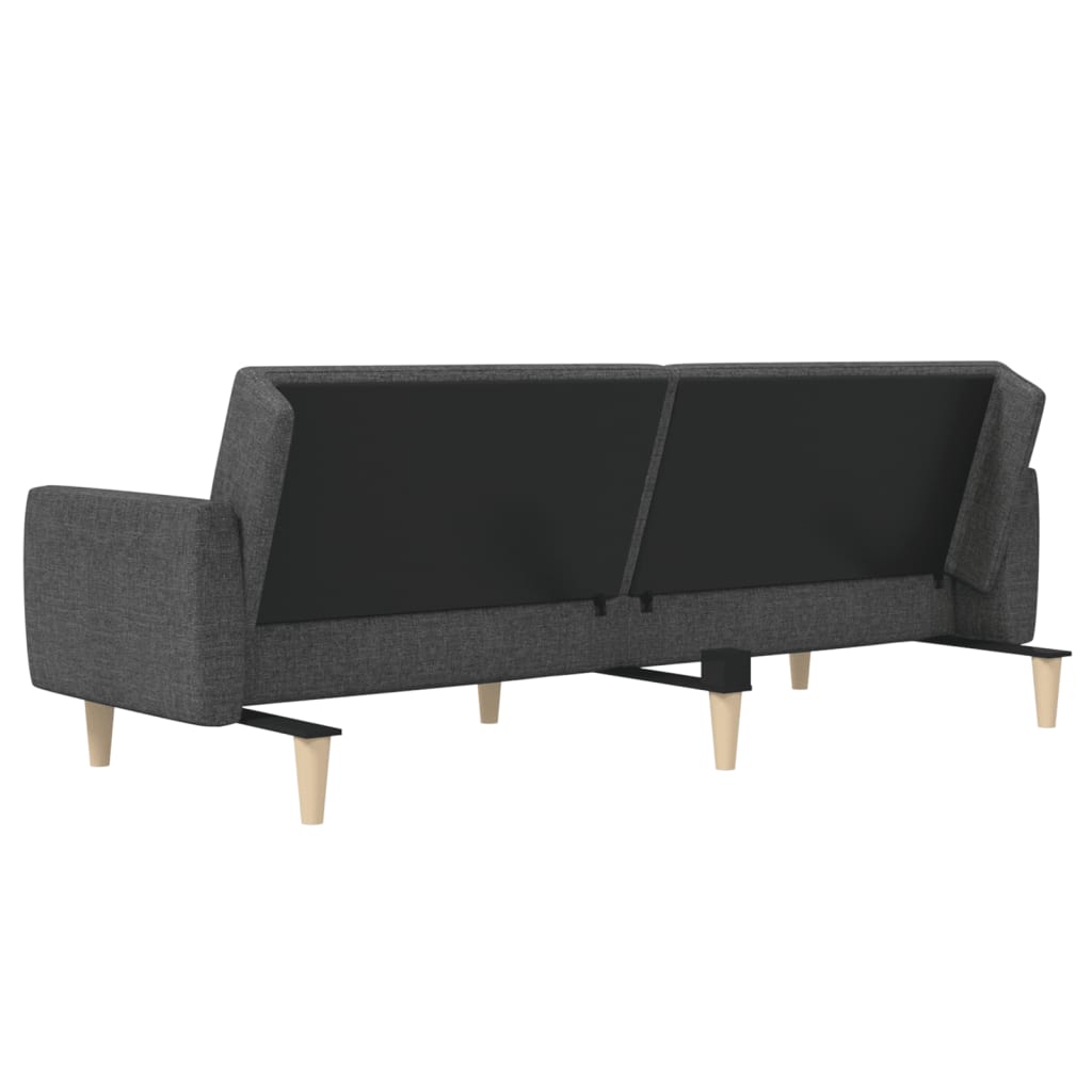 Canapé lit 2 places tissu gris foncé
