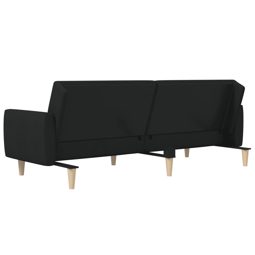 Canapé lit 2 places tissu noir