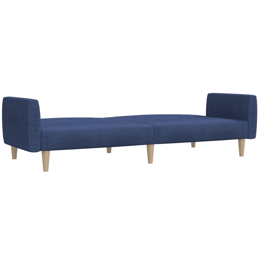 Canapé lit 2 places tissu bleu
