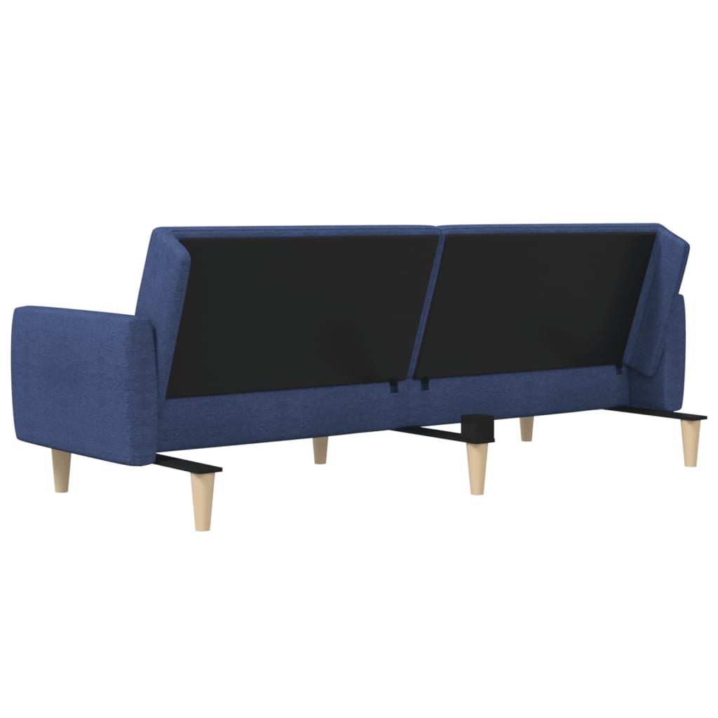 Canapé lit 2 places tissu bleu