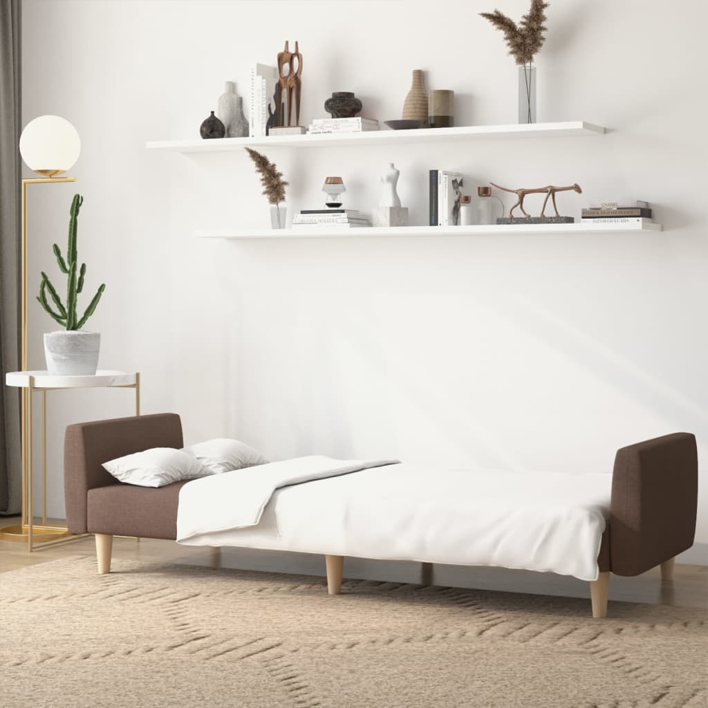 Canapé lit 2 places tissu taupe