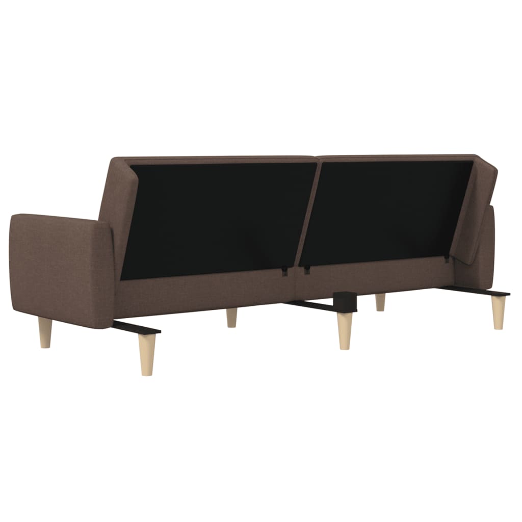 Canapé lit 2 places tissu taupe