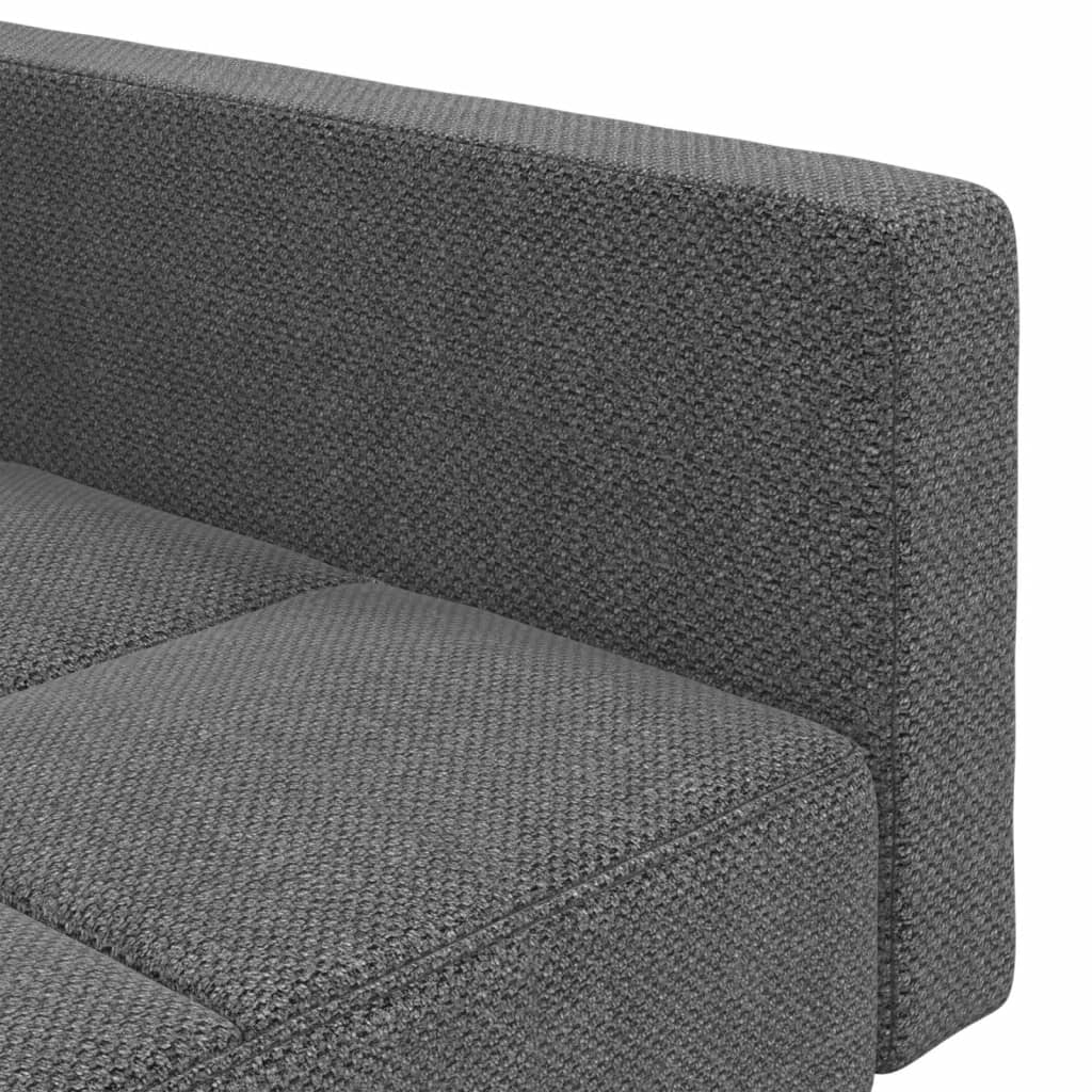 Canapé lit 2 places avec 2 coussins tissu gris clair