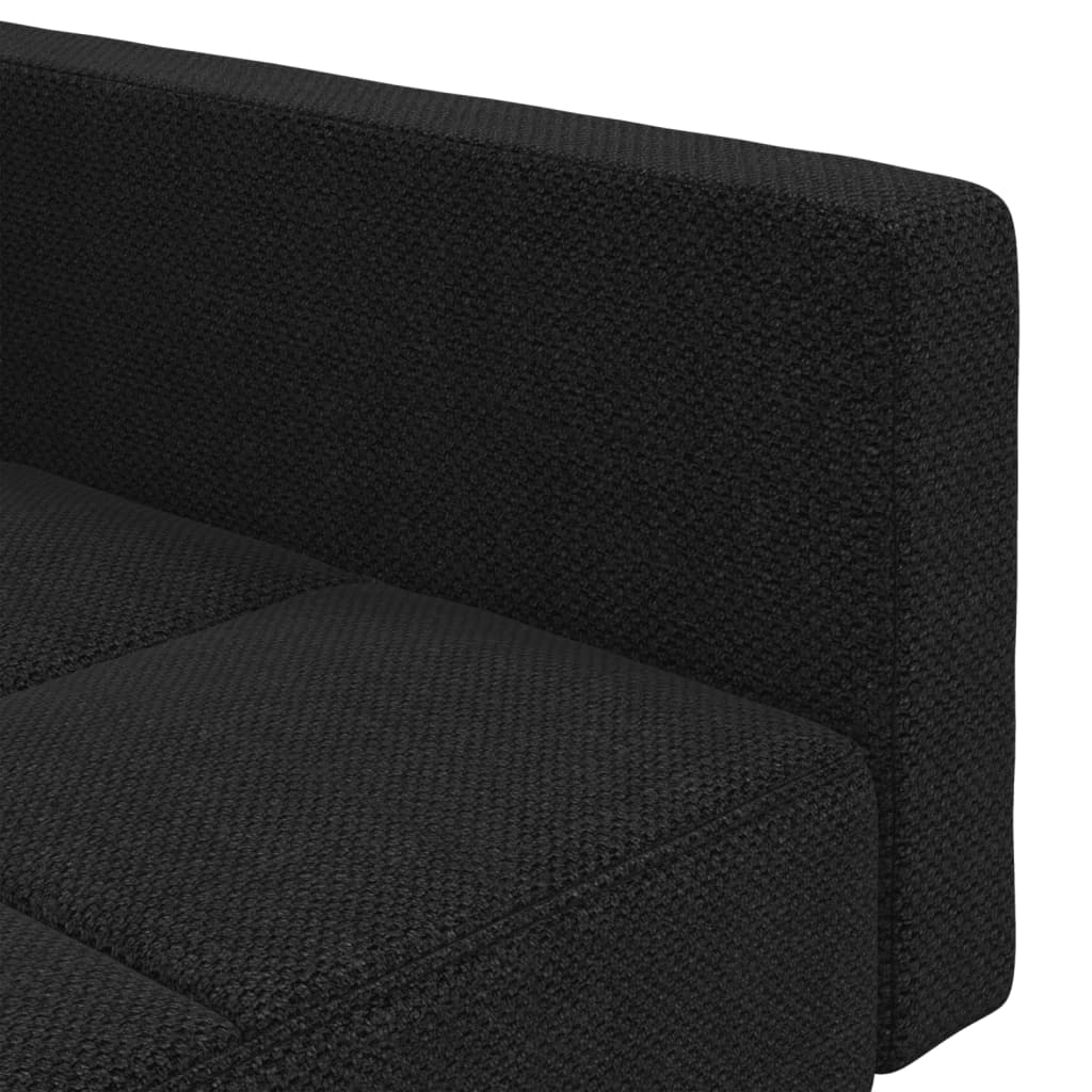 Canapé lit 2 places avec 2 oreillers tissu noir