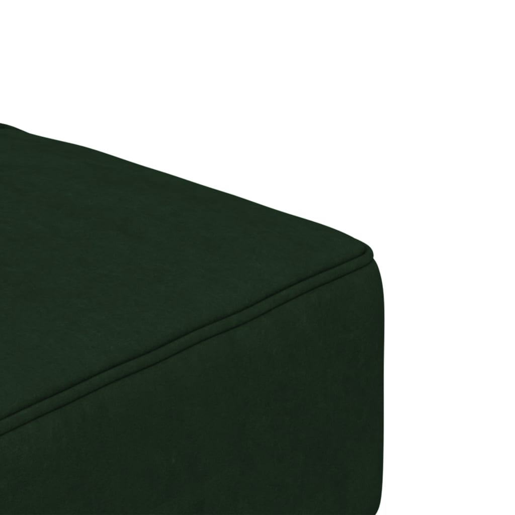 Canapé convertible 2 places avec 2 coussins en velours vert foncé