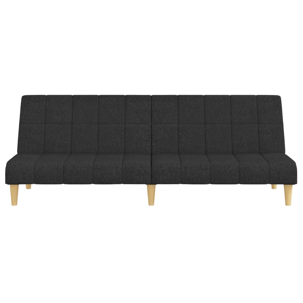 Canapé lit 2 places tissu noir