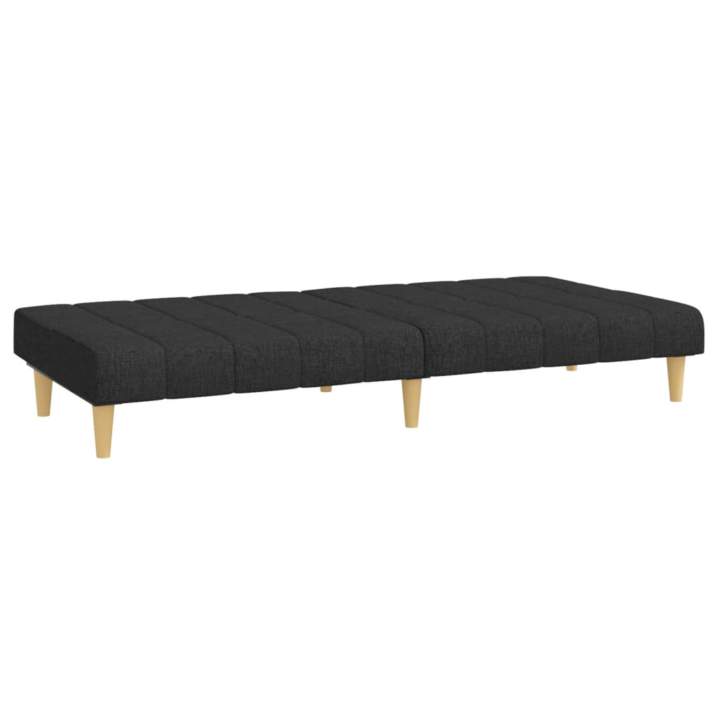Canapé lit 2 places tissu noir