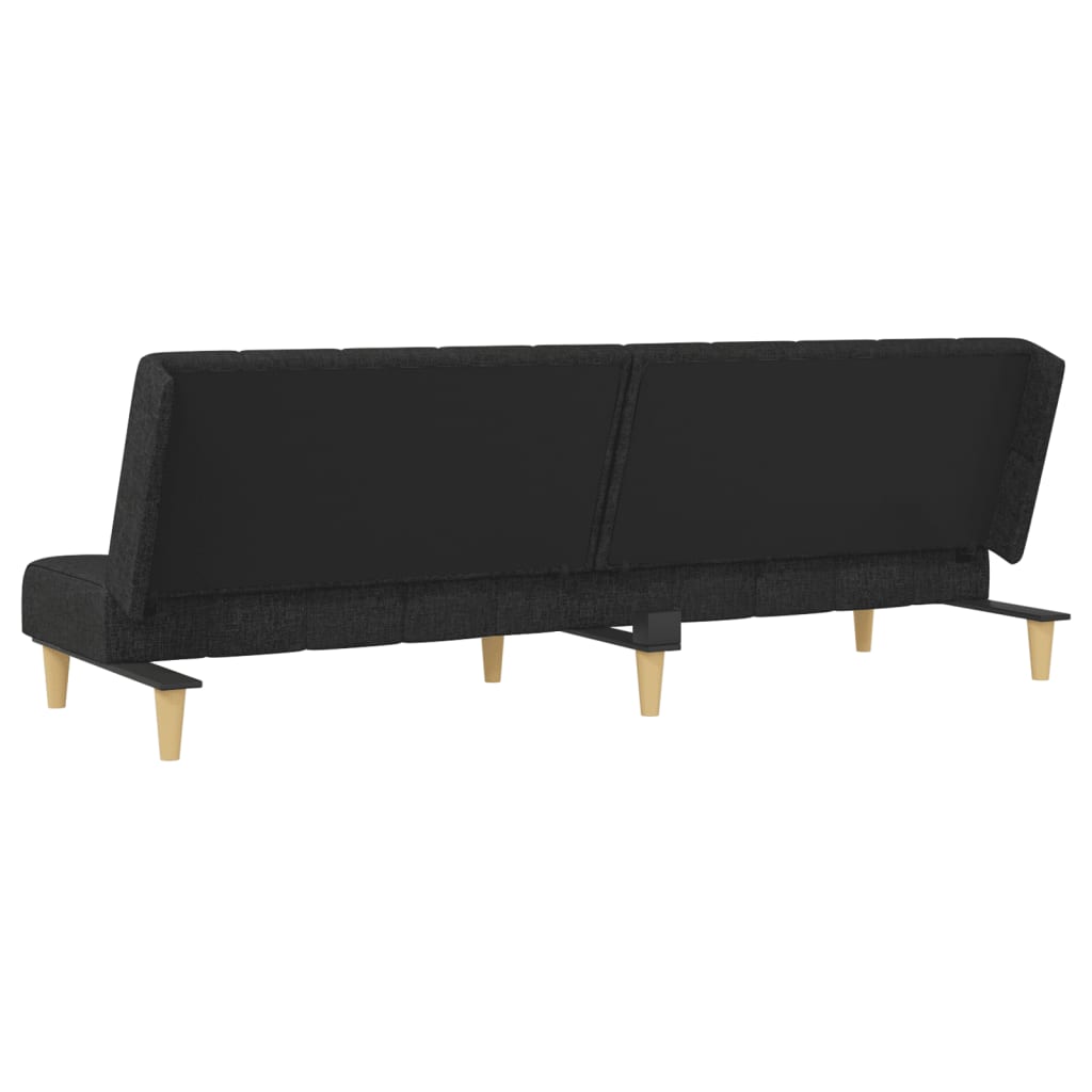 Canapé lit 2 places tissu noir
