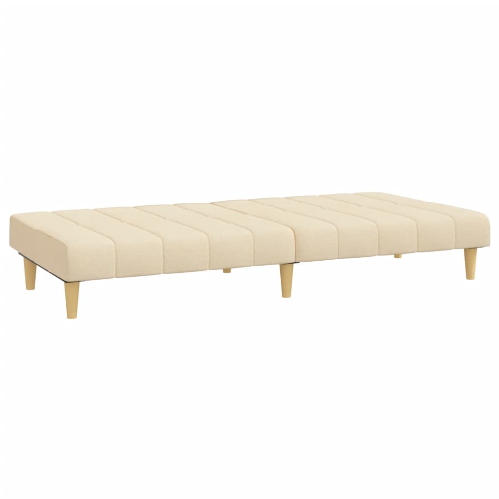 Canapé lit 2 places tissu crème
