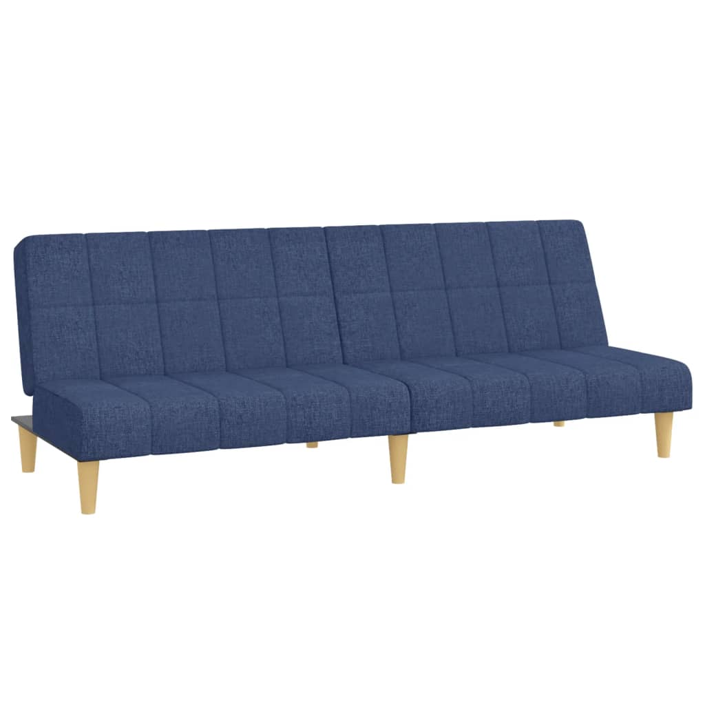 Canapé lit 2 places tissu bleu
