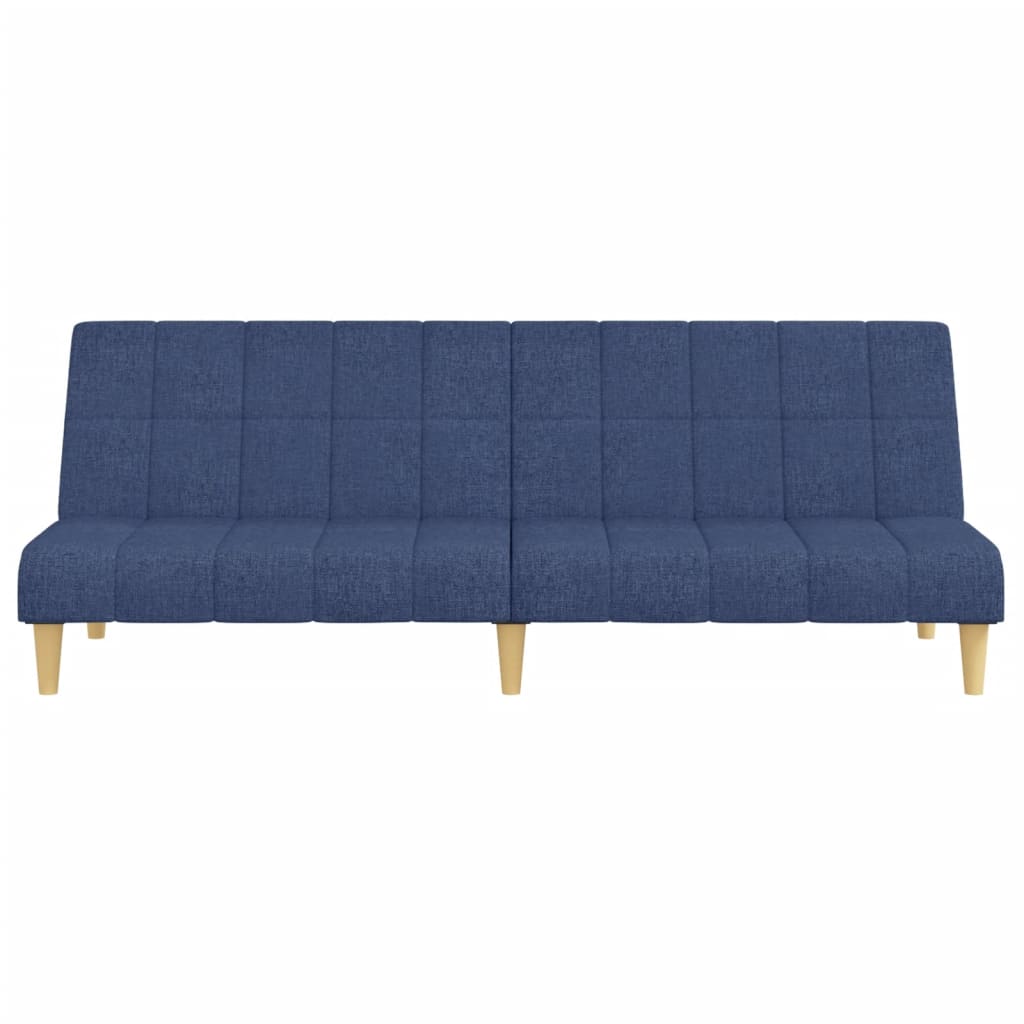 Canapé lit 2 places tissu bleu